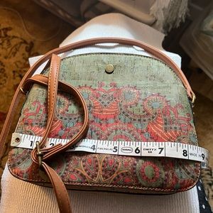 Small crossbody cork material bag, barely used.